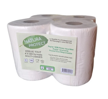 Pack of 4 Rolls of 300 Feet Wipe
